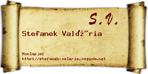 Stefanek Valéria névjegykártya